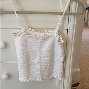 brandy Melville smocked white tank top
